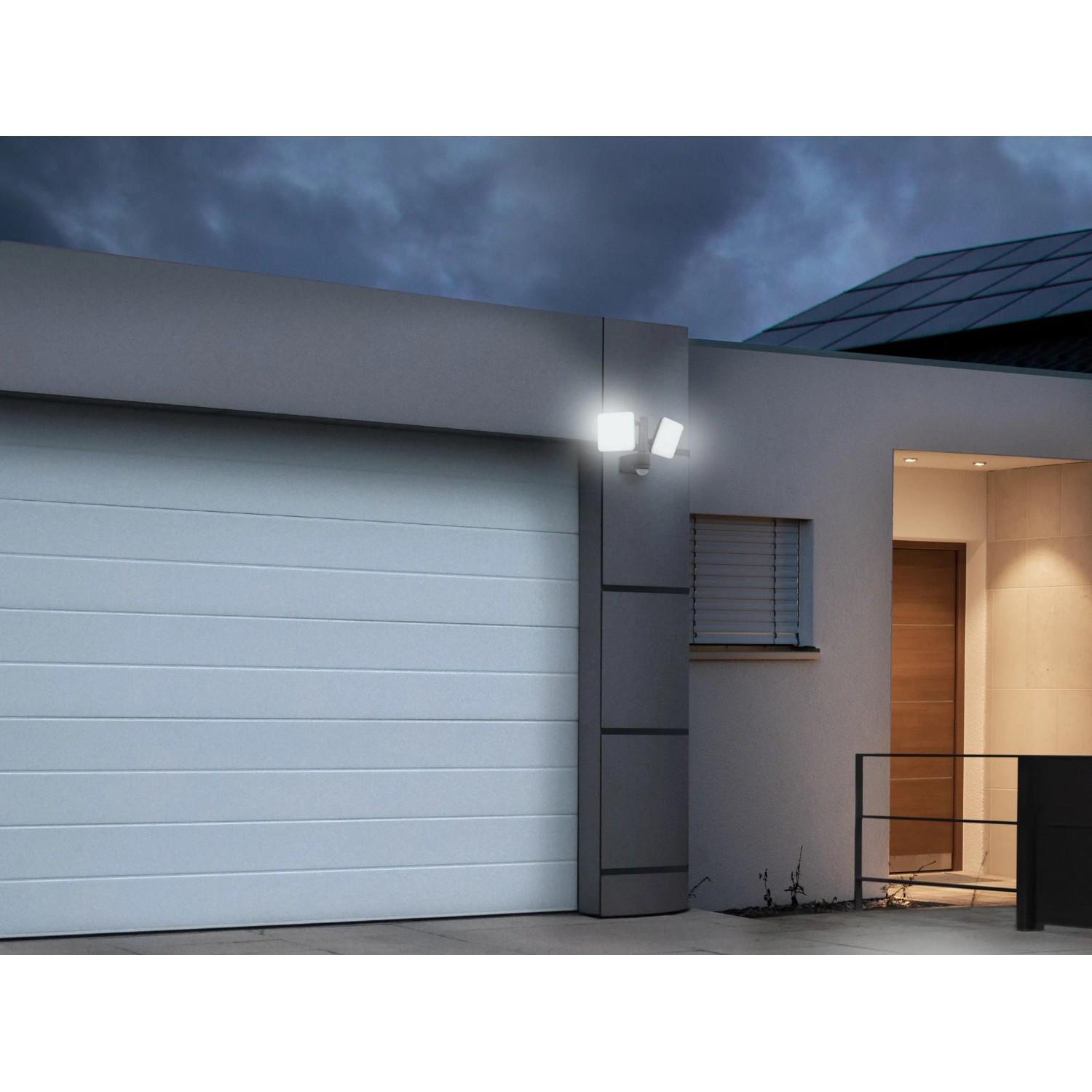 N Ve Led Wand Au Enleuchte Jaro Ii Mit 360 Bewegungsmelder Schwarz Eek