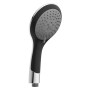 Schütte Broadway Handbrause, schwarz/chrom, mit Antikalk-Noppen und 5 Strahlarten.