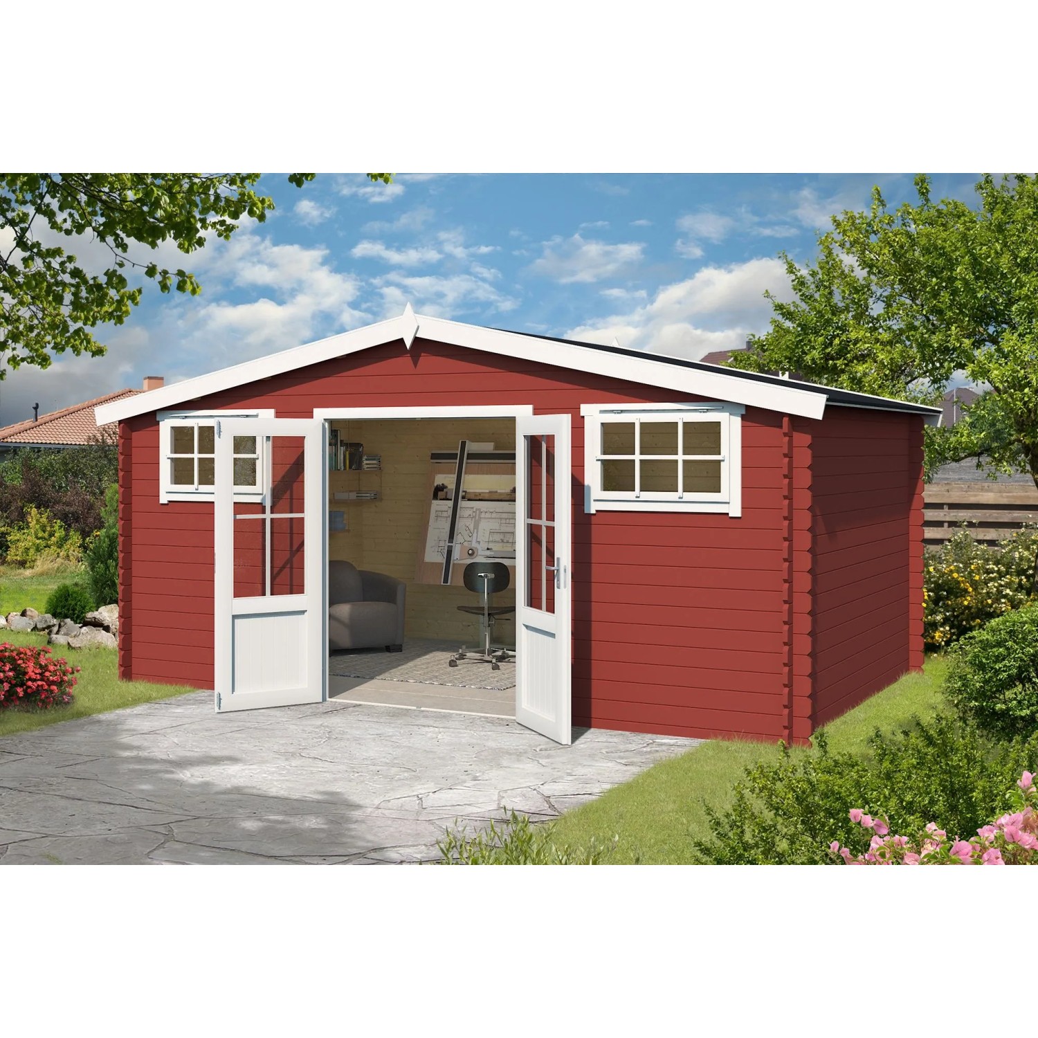 Lasita Gartenhaus Boston 480 cm x 292 cm Schwedenrot