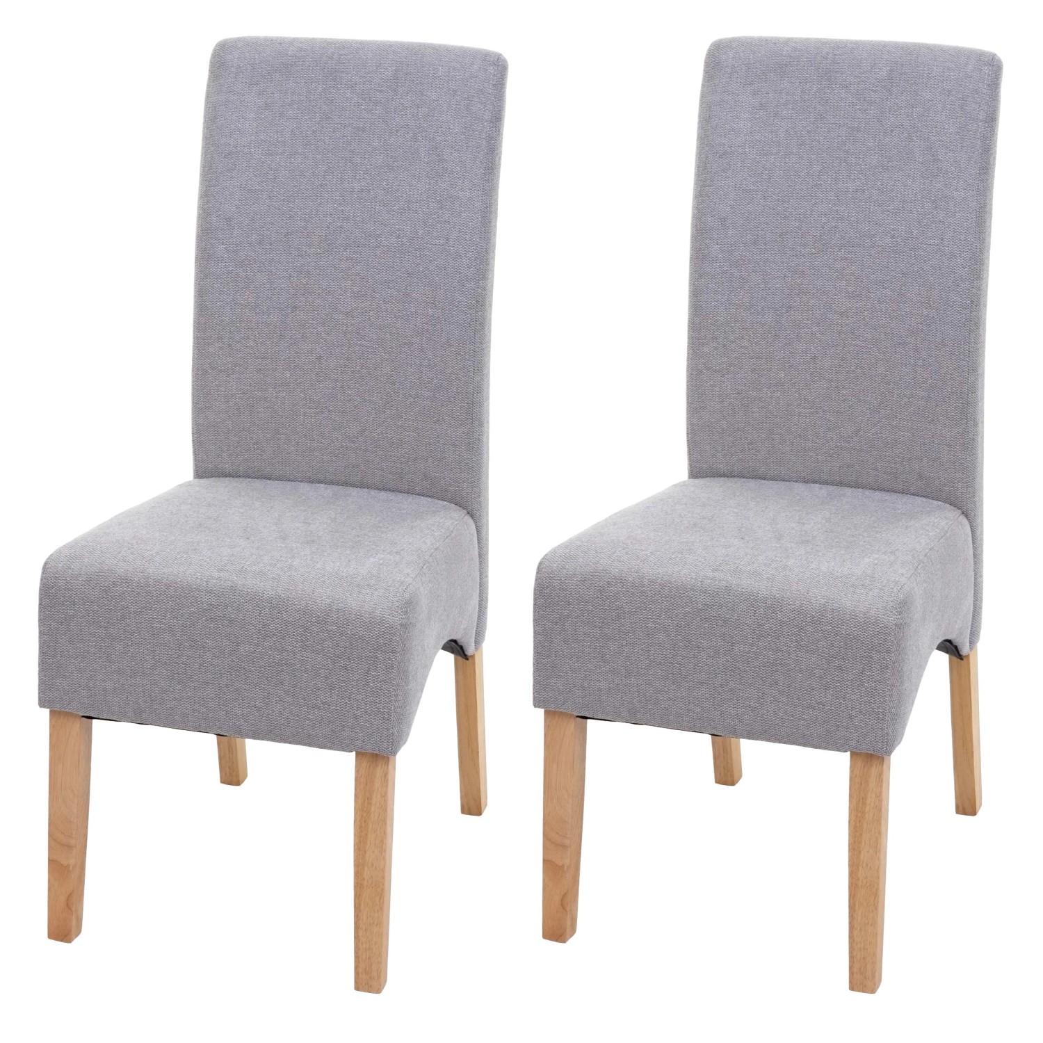 CHEFGASTRO Esszimmerstuhl 2er-Set Gepolstert 100x44x56cm Sitzhöhe 48cm Stoff/Textil Hellgrau Helle Beine