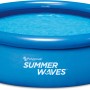 Blauer Summer Waves Quick Set Pool, Ø 305 cm, runder Aufstellpool mit aufblasbarem Ring.