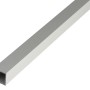 Silbernes Vierkantrohr, 20x20x2000 mm, eloxiertes Aluminium.