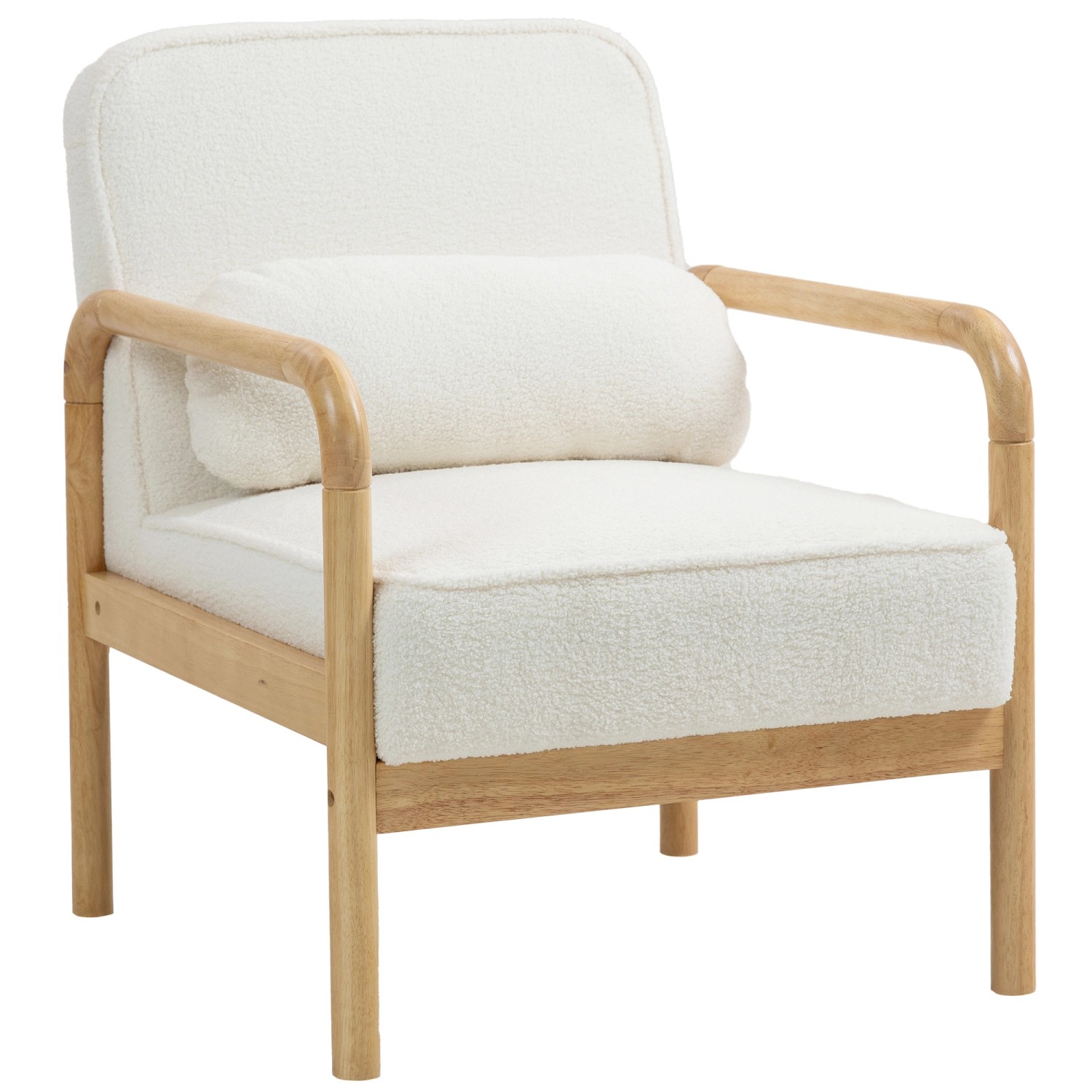 HOMCOM Sessel Wohnzimmer Loungesessel für Schlafzimmer Weiß