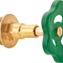 Oberteil für Schrägsitzventil, 33,3 mm (G 1), Messing mit grünem Handrad.