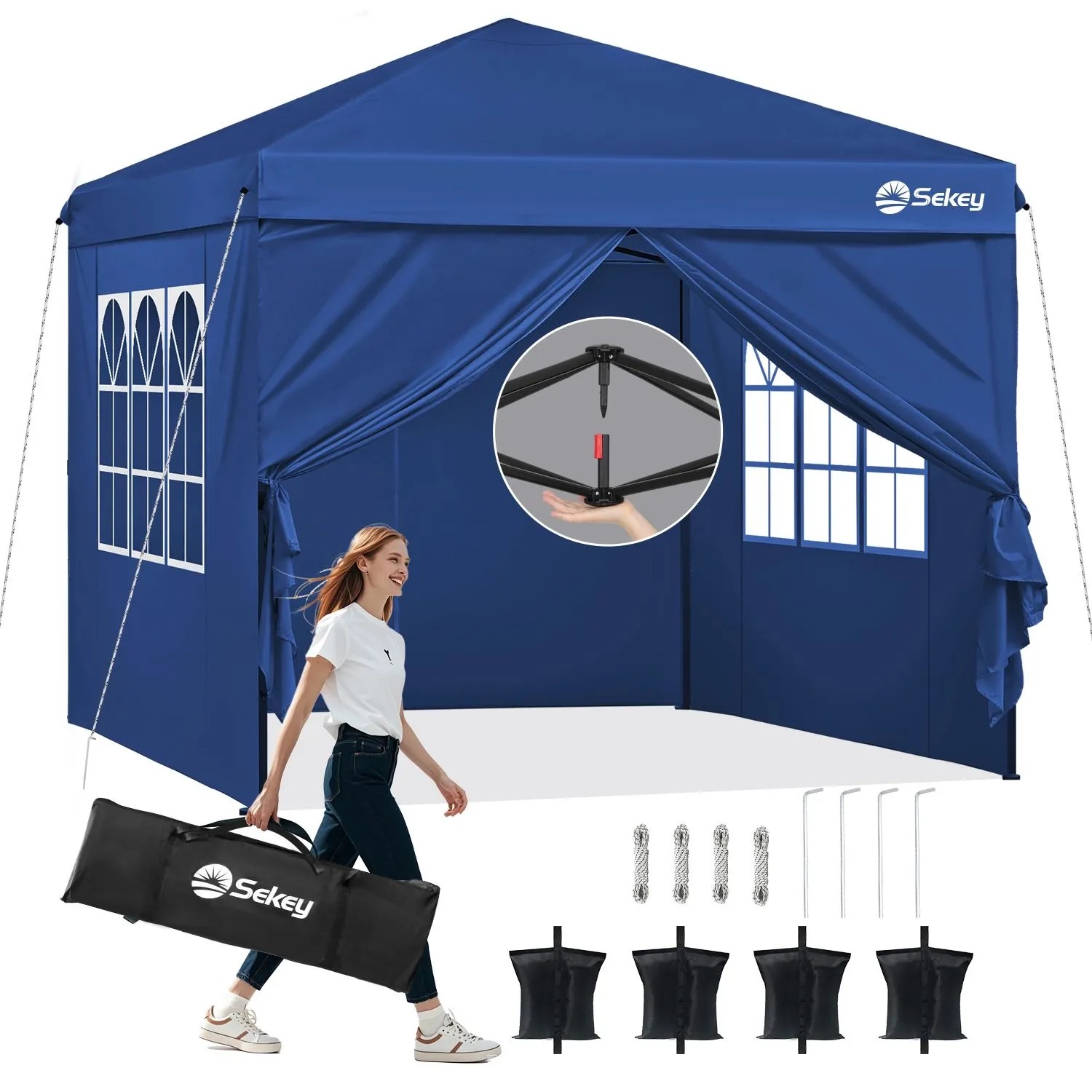Sekey Premium Pop Up Pavillon 3x3 Navy