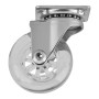 SOTECH Möbelrolle SWIFT, transparentes Rad Ø50mm, Stahlgehäuse, ohne Feststeller. Tragkraft 35kg.