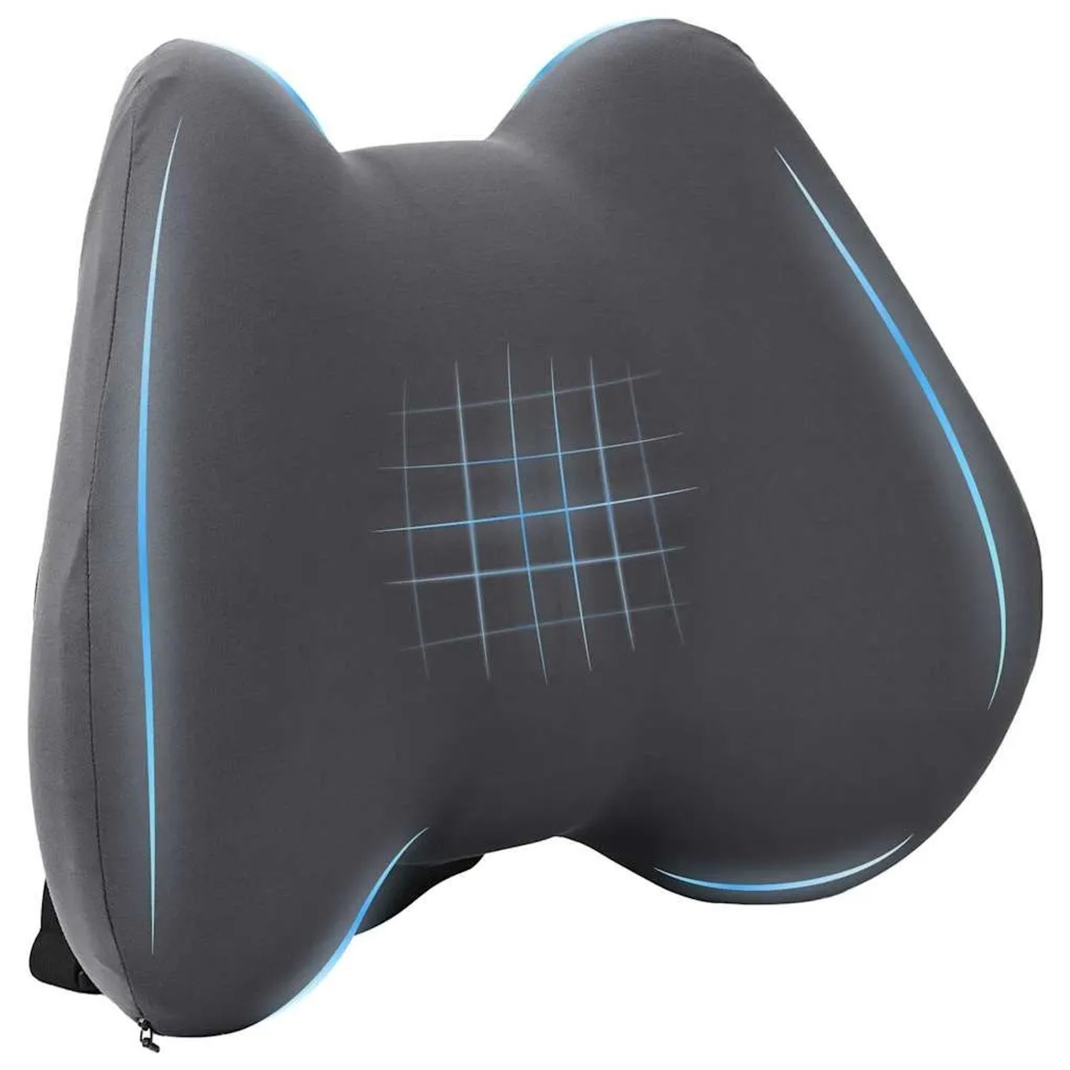 vidaXL Kopfkissen mit Kissen Grau 42 x 32 x 14 cm Polyester 42012709