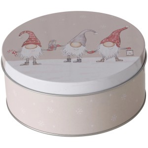 Mehrfarbige Boltze Vorratsdose Snorre S mit Zwergenmotiv, ideal für Weihnachtsdekoration.