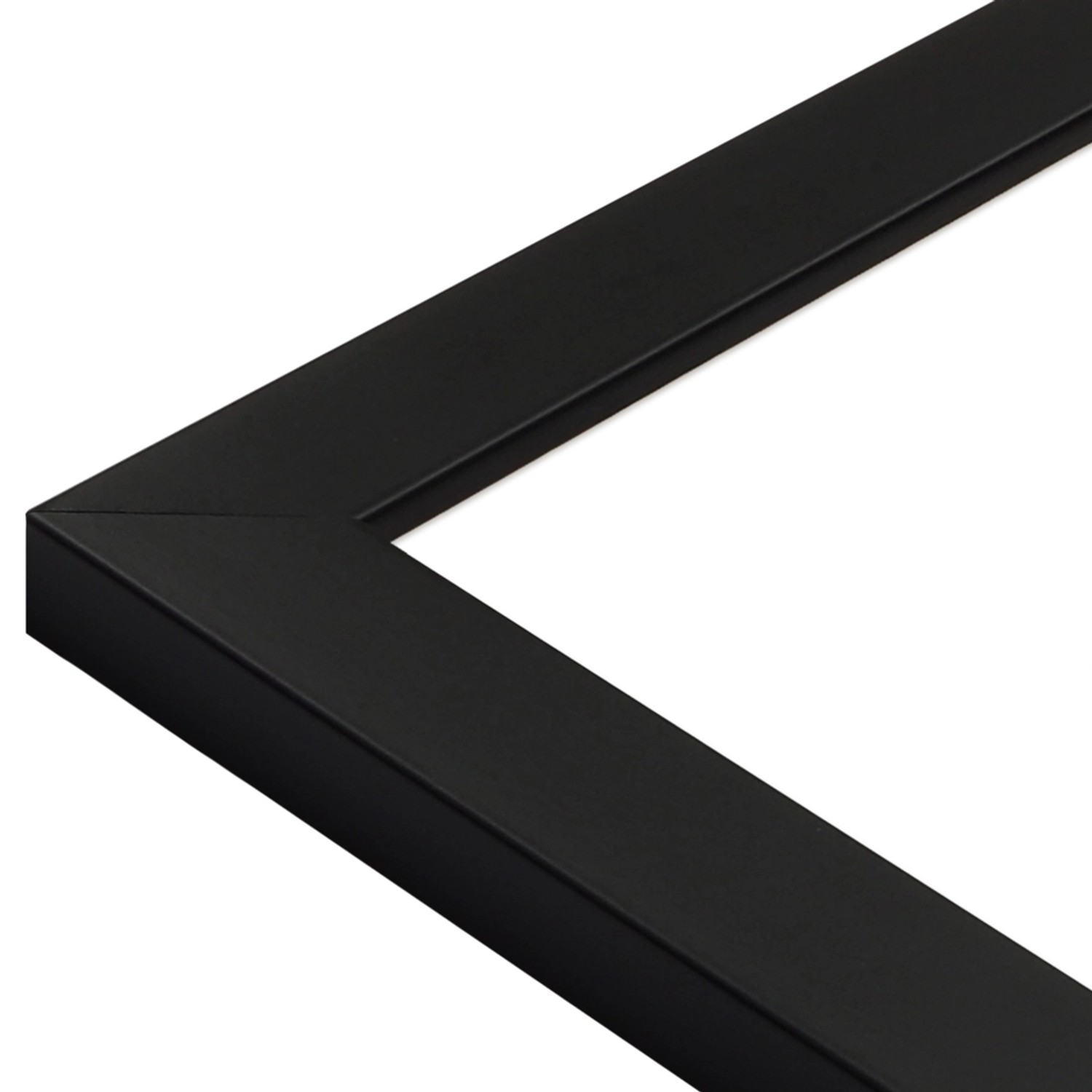 Detailansicht: Schwarzer Bilderrahmen aus Massivholz, 40x60 cm, klassischer Stil.