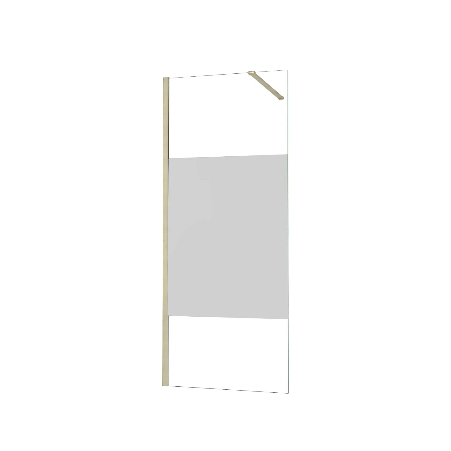 AICA Walk in Duschwand B.120xH.200cm mit Stabilisierungsstange 90cm 8mm Nano Glas mit Milchstreifen Duschabtrennung