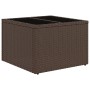 Brauner vidaXL Gartenmöbel-Tisch aus Polyrattan, Teil der Sofagarnitur.
