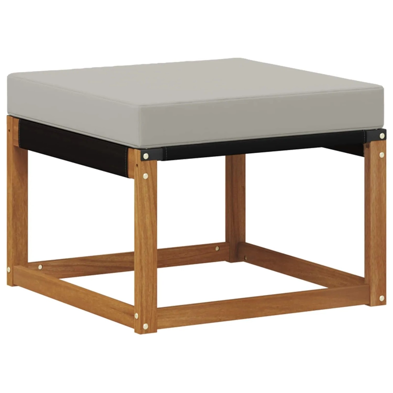 vidaXL Outdoor-Fußhocker Massivholz Akazie und Textilene Stoff Natur 900594