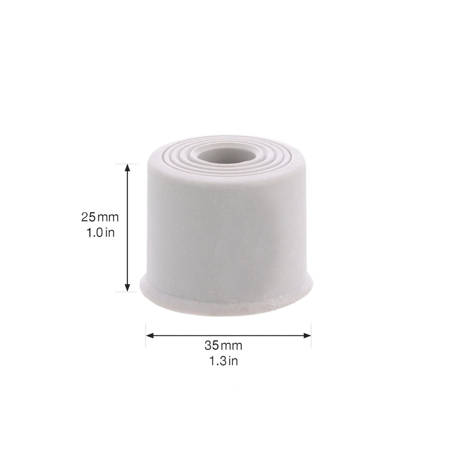 Grauer Wagner Türstopper Vulkano aus Gummi, 35x25mm, für Boden oder Wand.
