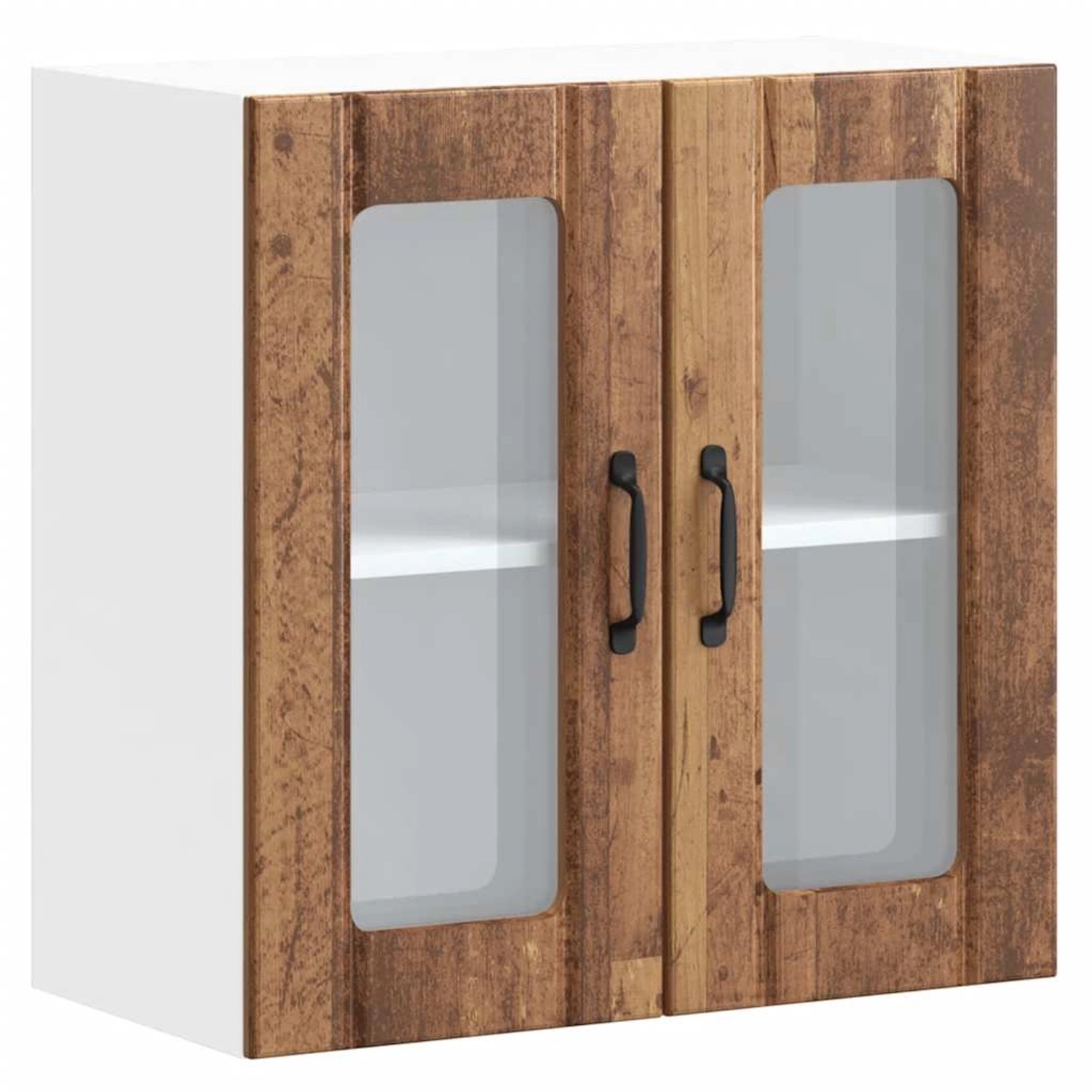 vidaXL Küchen-Hängeschrank mit Glastür Lucca Altholz-Optik Holzwerkstoff 85 günstig online kaufen