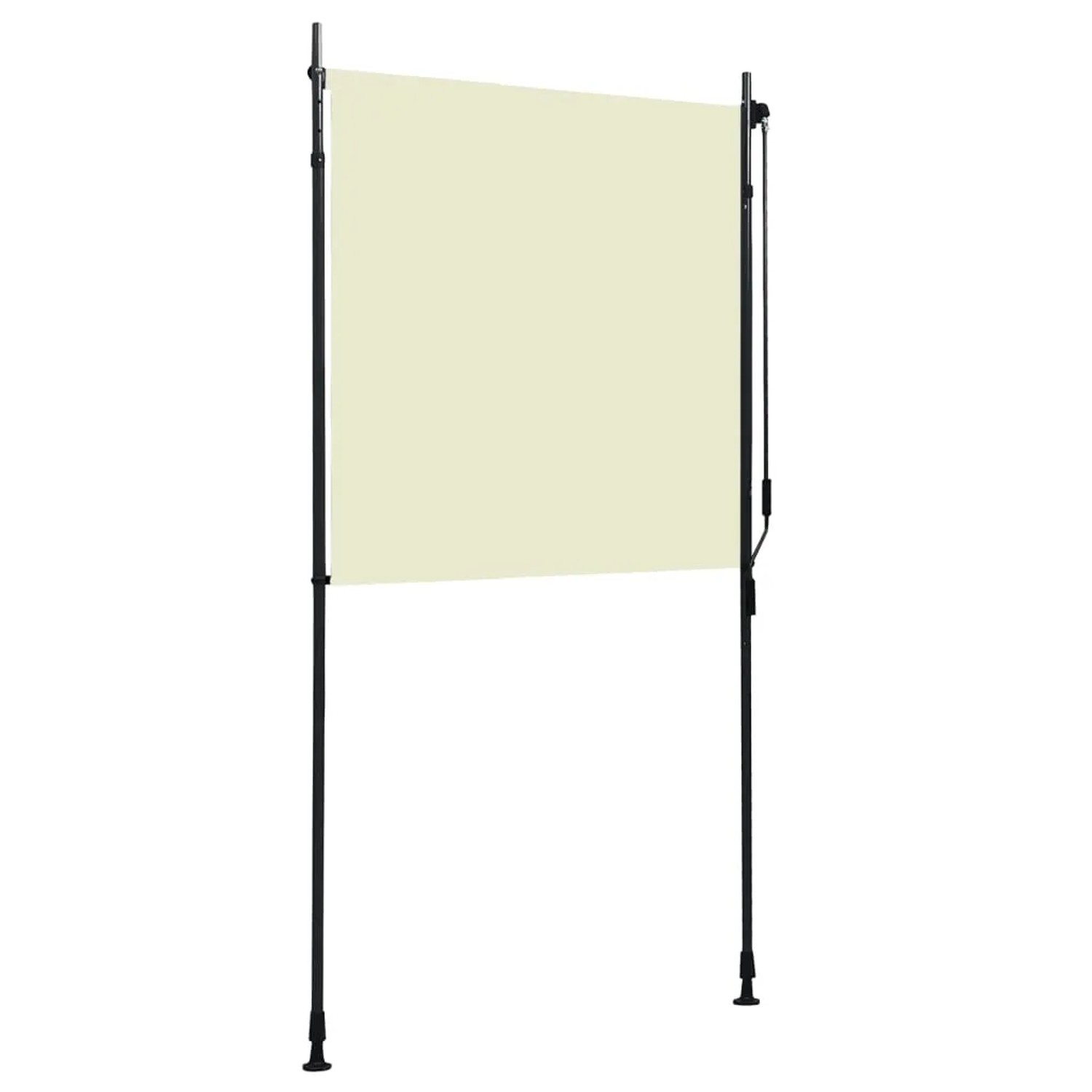 vidaXL Außenrollo, 120x270 cm, creme, mit Handkurbel und verstellbaren Pfosten für Balkon & Terrasse.