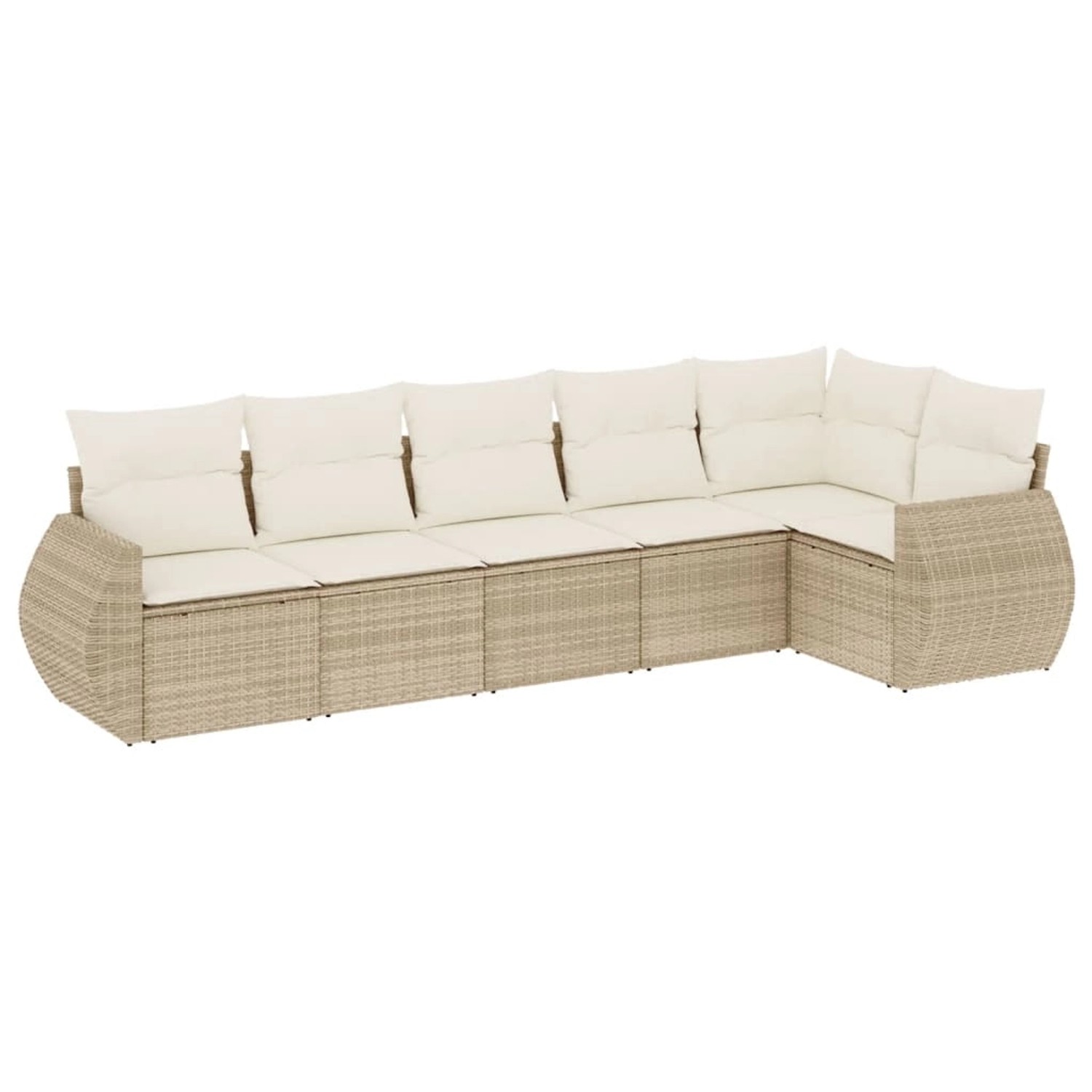 vidaXL 6-Tlg Garten-Sofagarnitur mit Kissen Beige Poly Rattan 3253725 günstig online kaufen