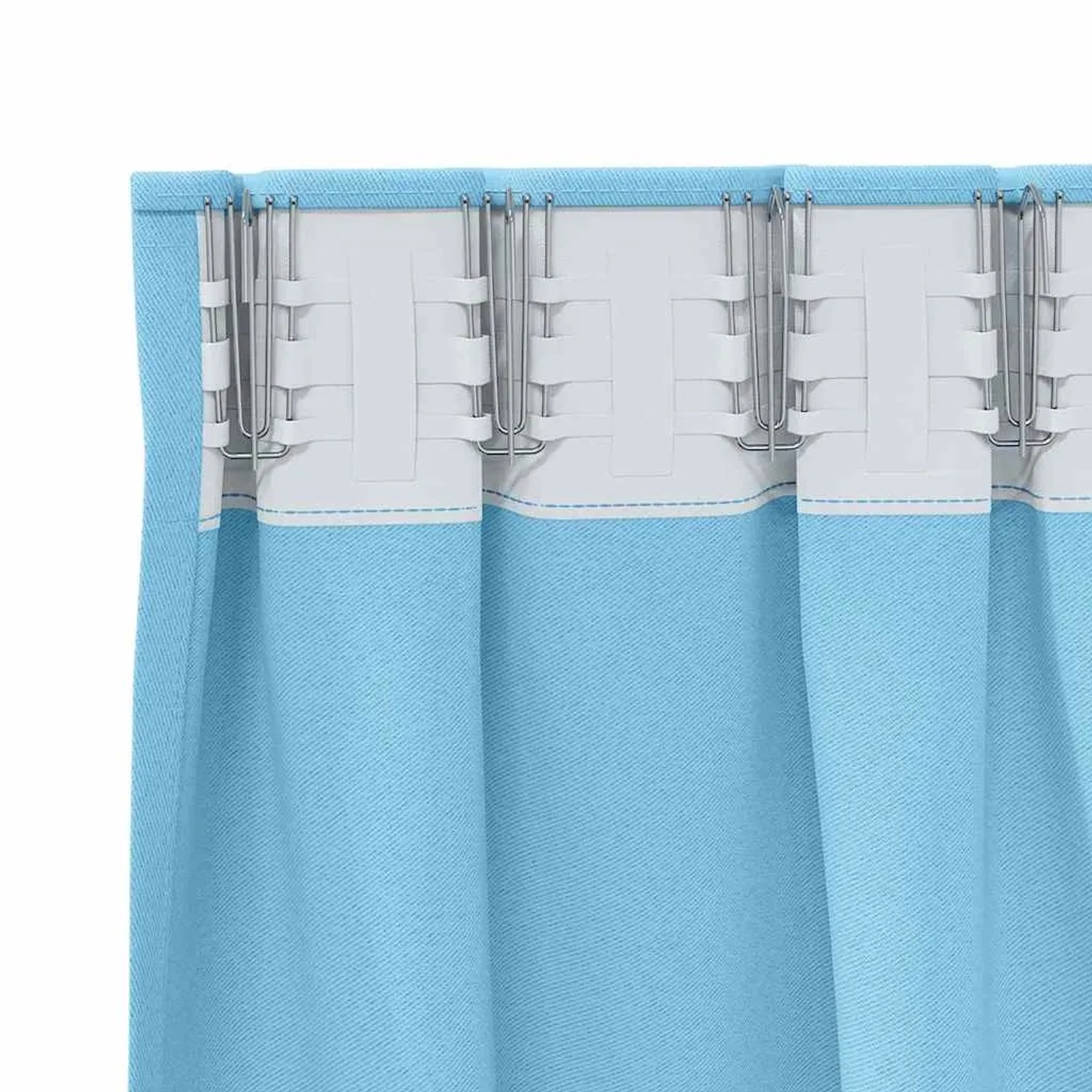 Himmelblauer Verdunkelungs-Vorhang mit Ringen aus Polyester von vidaXL.