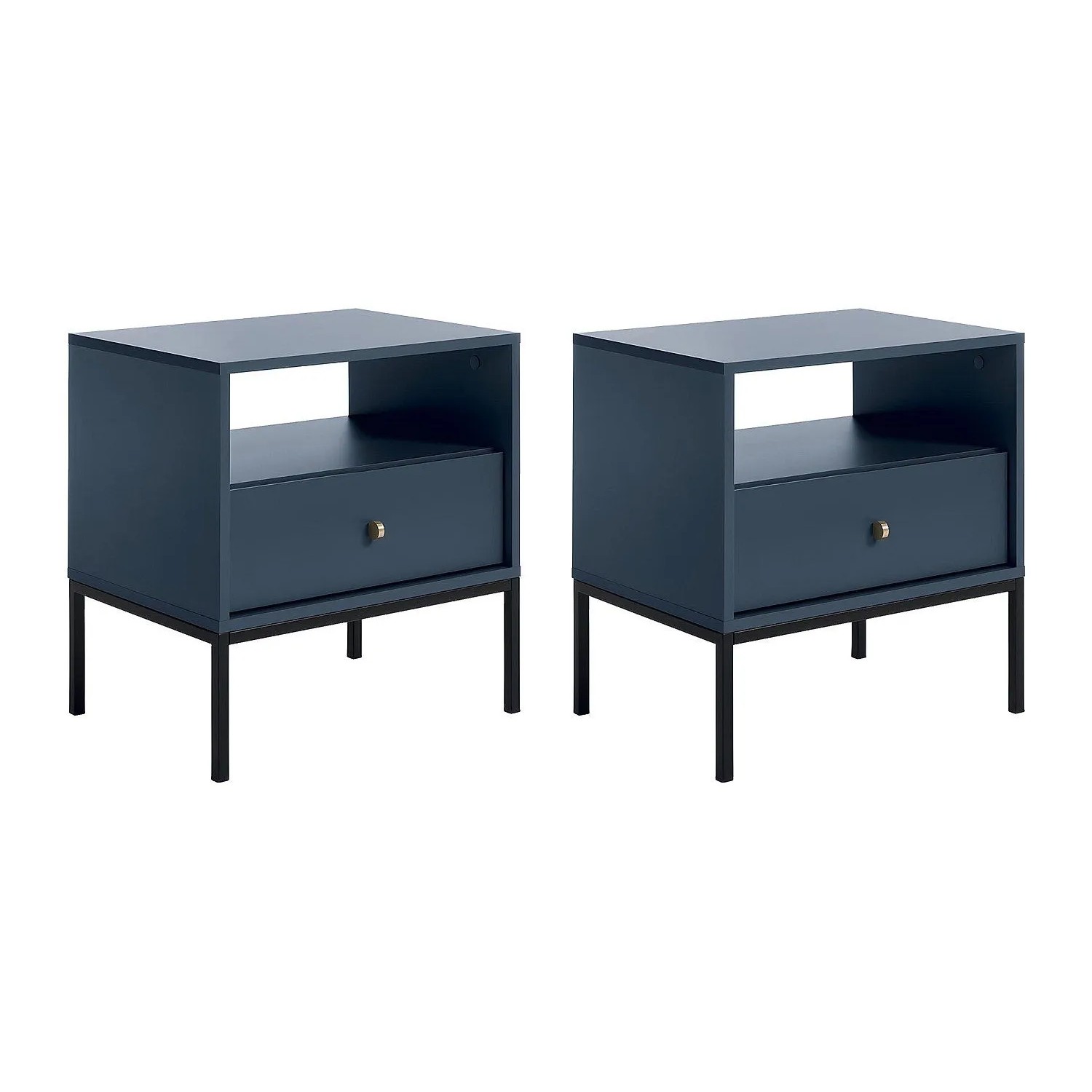 Vente-unique Nachttisch Bogdan Marineblau 54 cm
