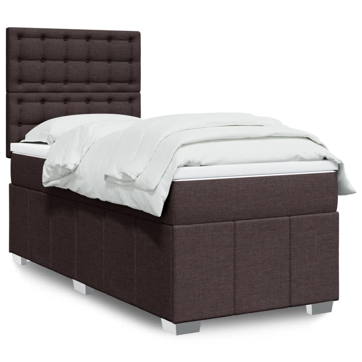 vidaXL Boxspringbett mit Matratze Dunkelbraun 80x200 cm Stoff 3293812 günstig online kaufen