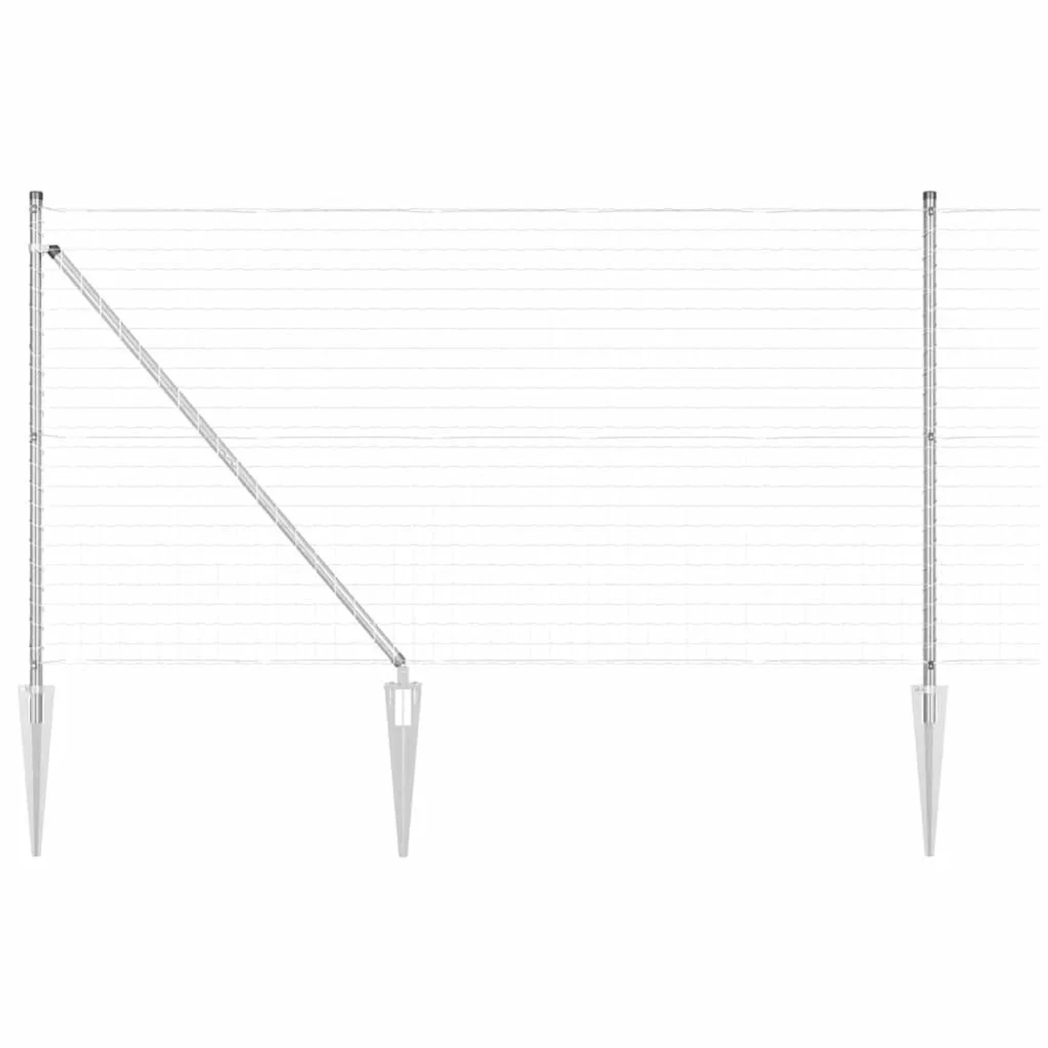 vidaXL Zaun mit Pfosten Silber 1 x 10 m Stahl 3350719 günstig online kaufen