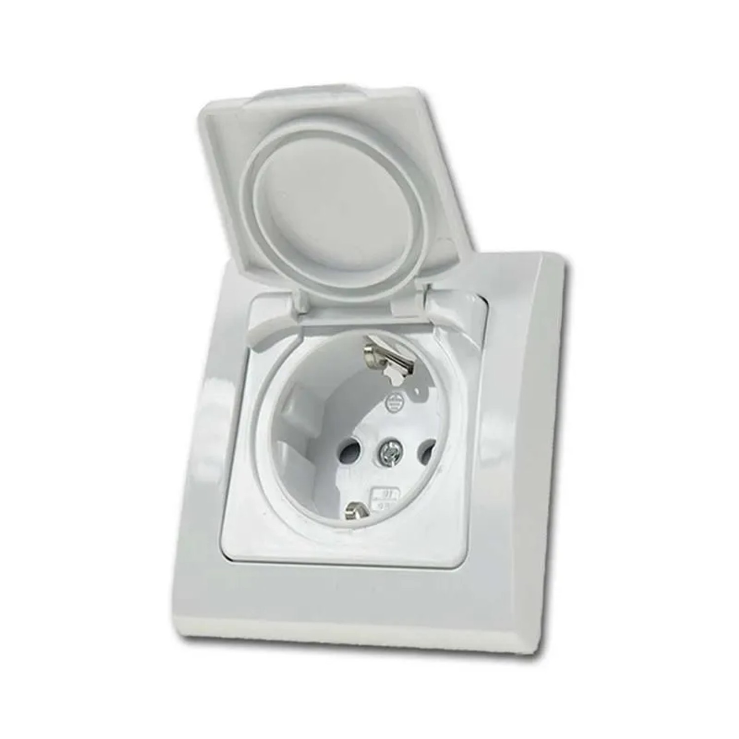 ChiliTec DELPHI Steckdose IP44 mit Deckel 250V 16A UP Weiß