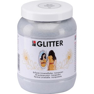 Marabu Glitter transparent 1,5 l Silberstaub für Wand-Akzente. Funkelnder, farbloser Acryllack mit Glitterpartikeln.