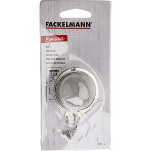 Fackelmann Teeball aus Edelstahl, 5 cm Durchmesser, mit Tassenanhänger. Küchenhelfer für Tee.