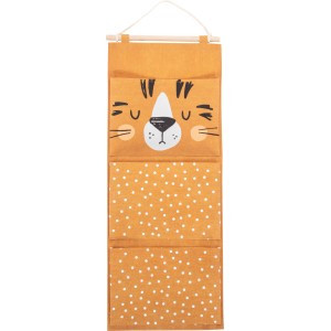 Hängeaufbewahrung Safari Adventure mit Tigermotiv, 3 Fächer, 30x75cm, für Kinderzimmer.