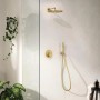 Grohe Essence Unterputz Wannenarmatur in gebürstetem Gold für Dusche und Wanne.