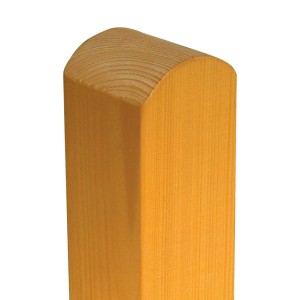 Honigfarbener Vierkant-Zaunpfahl (9x9x190 cm) mit Rundkopf für Zaunbau & Sichtschutz.