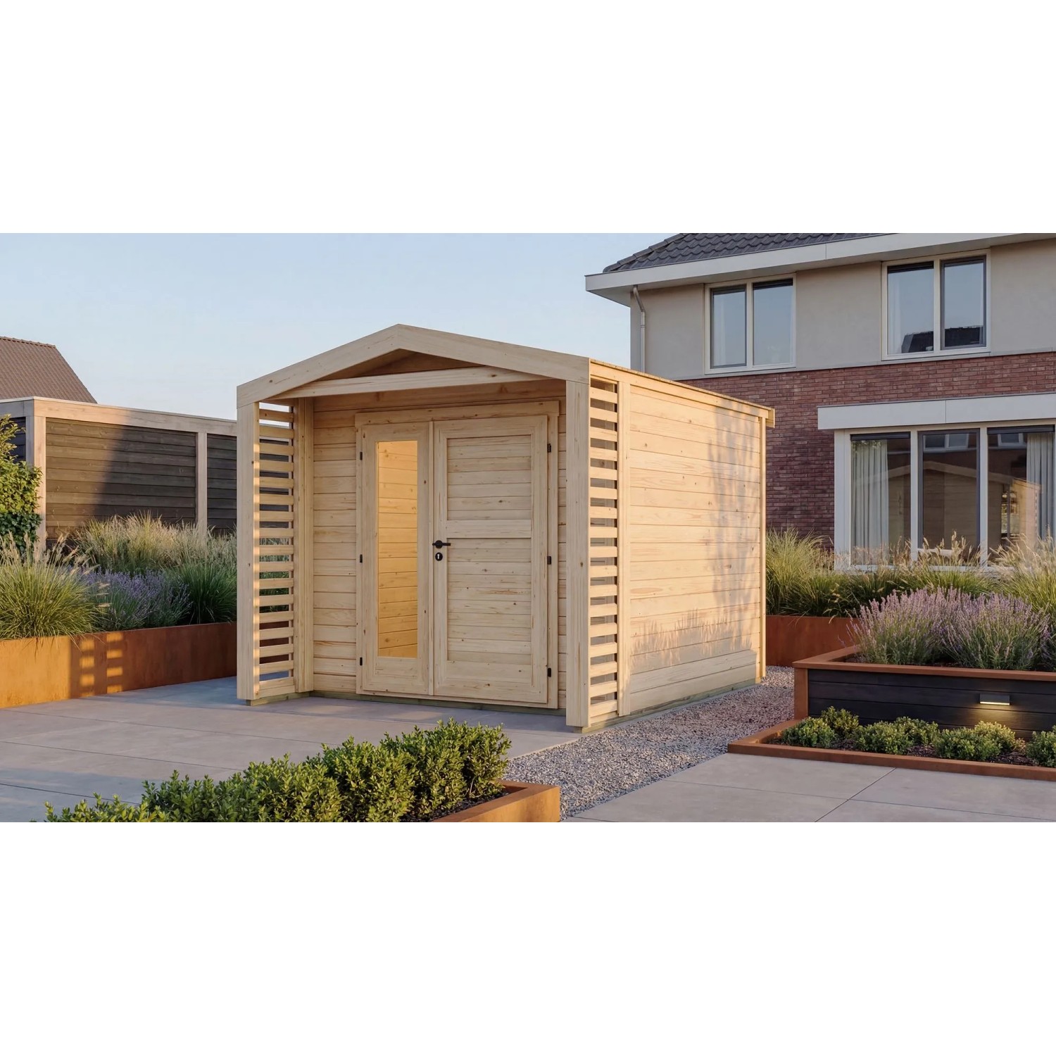 Weka Holz-Gartenhaus Killarney Satteldach Natur Unbehandelt 311 cm x 363 cm