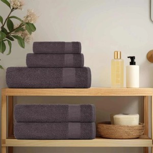 vidaXL 6-Tlg Handtuch-Set Anthrazit 360 g/m² 100% Baumwolle 137079