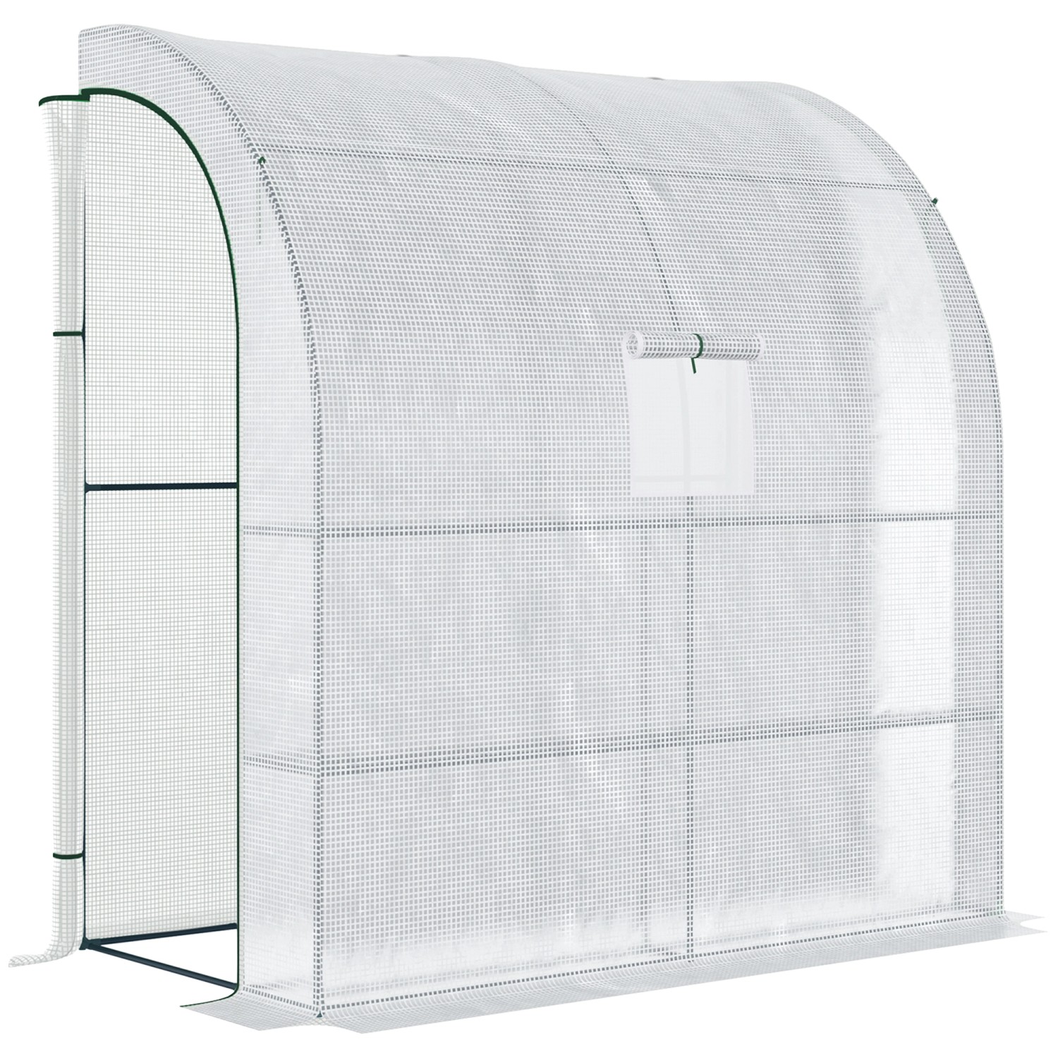 Outsunny Foliengewächshaus mit Mesh Fenster Weiß 200 x 100 x 215 cm