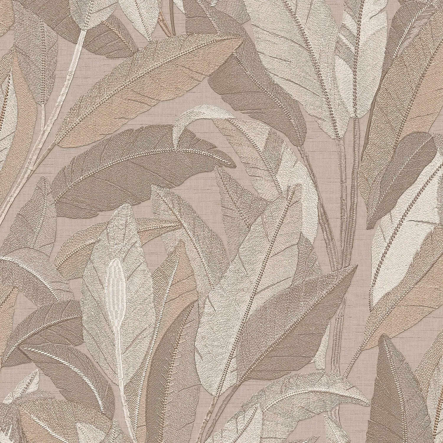 PROFHOME Re521053-Di Exklusive Luxus Tapete Floral Beige Taupe Grau 0,53 m x 10,05 m  5,33 m2