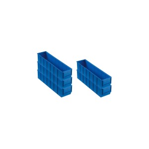 PROREGAL SparSet: 5 blaue Industrieboxen, 22 Liter, für Aufbewahrungssysteme.