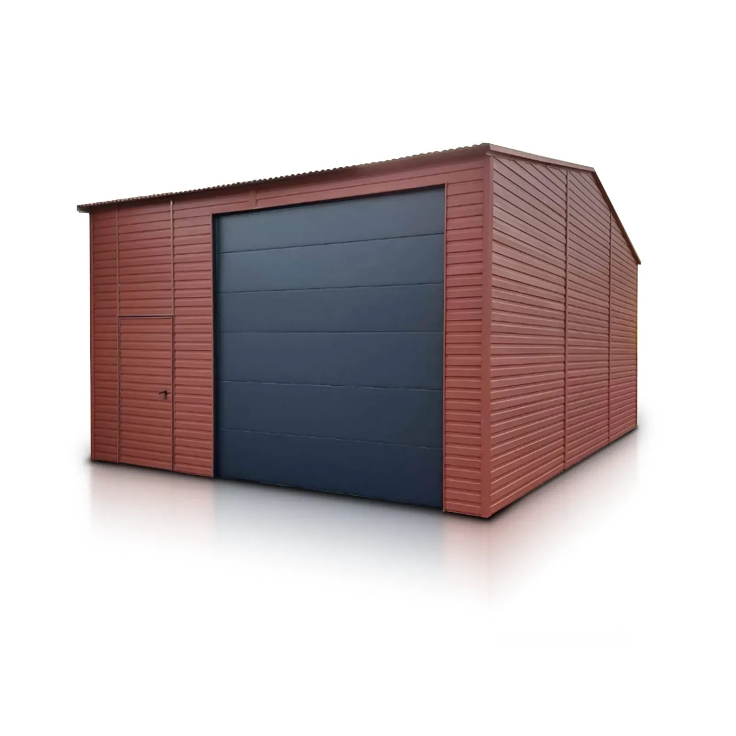 Liderstal Halle Premium aus Blech 600 x 850 cm Seitengiebel Sektionaltore Hellbraun
