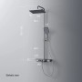 Emke Duschsystem mit Thermostat, Glasablage, Hand- und Regendusche, 3 Strahlarten, anthrazit matt.
