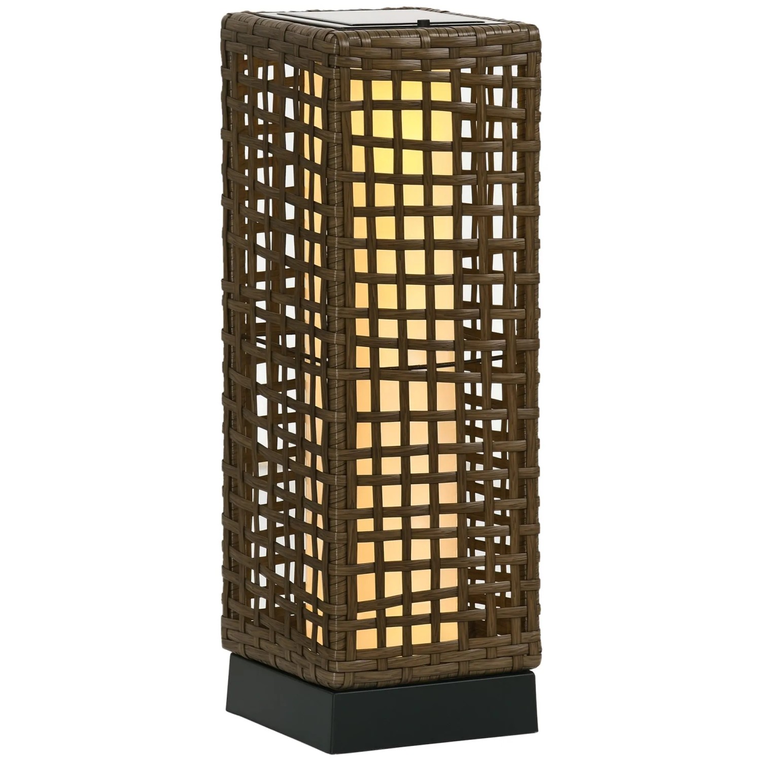 Furnicato Außenleuchte Gartenlampe Solarbetrieb 15 5x15 5x46 Cm Rattanoptik
