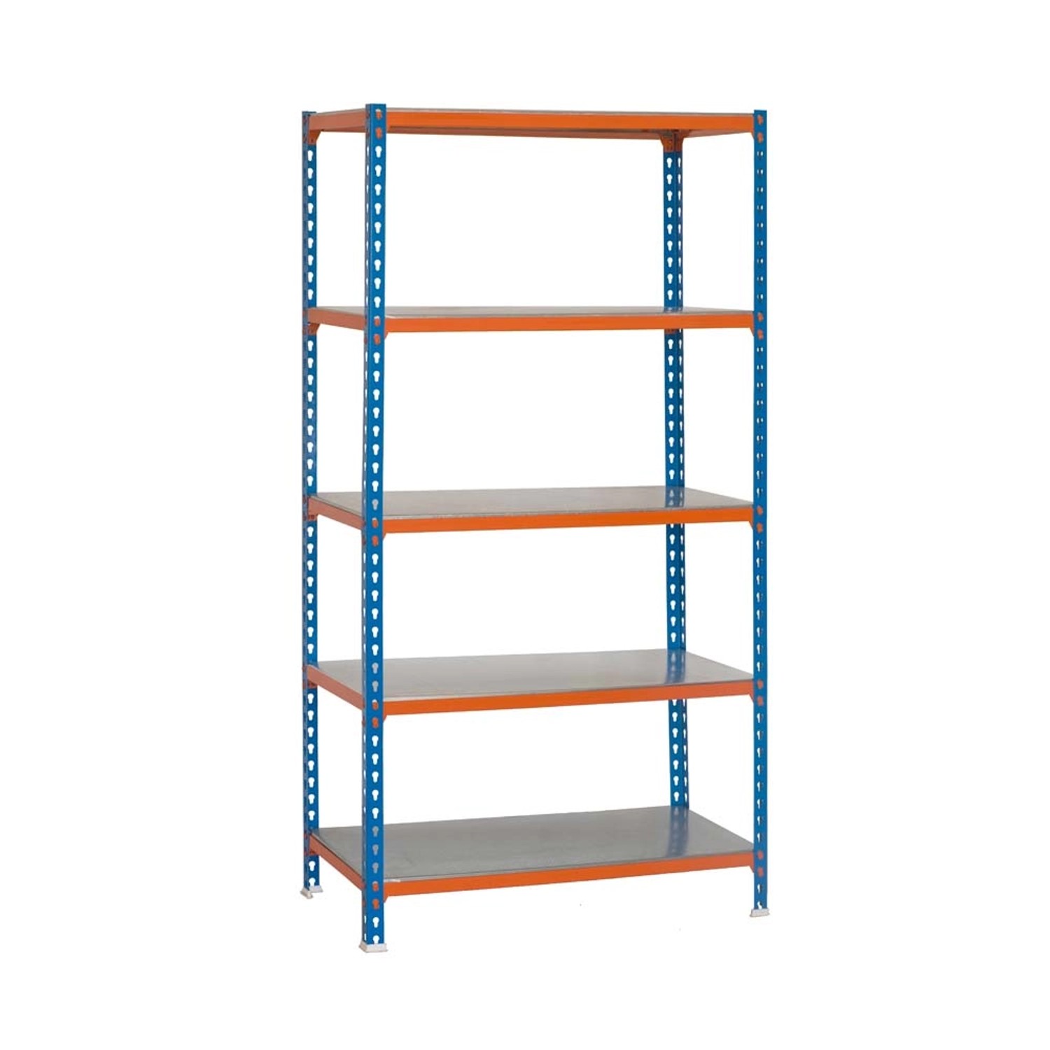 PROREGAL Schwerlastregal Big Metal Shark HxBxT 200 x 100 x 40 cm Fachlast 180 kg Blau-Orange