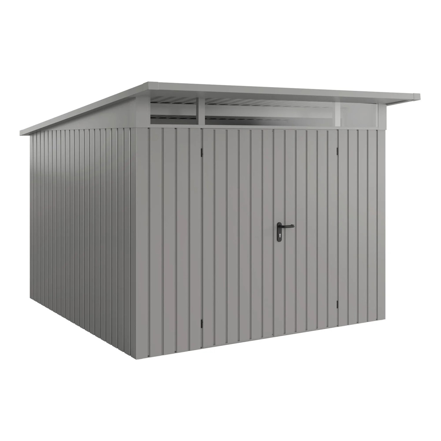 EcoStar Gerätehaus Euroline Pultdach 277 cm x 310 cm Graualuminium 2-flg.