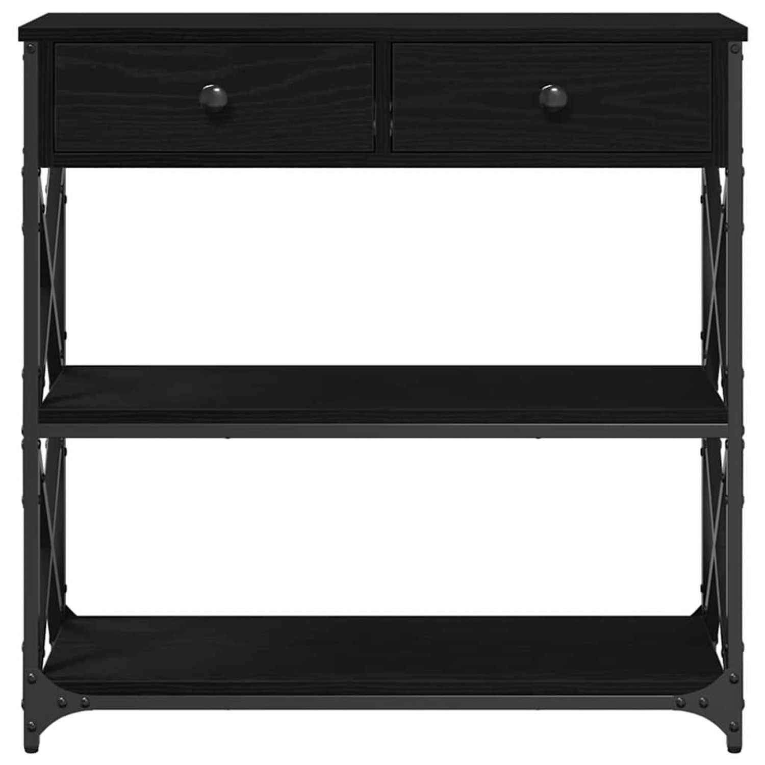 vidaXL Konsole Tisch mit Regal Schwarz Eichen-Optik 75 x 28 x 75 cm 863537 günstig online kaufen