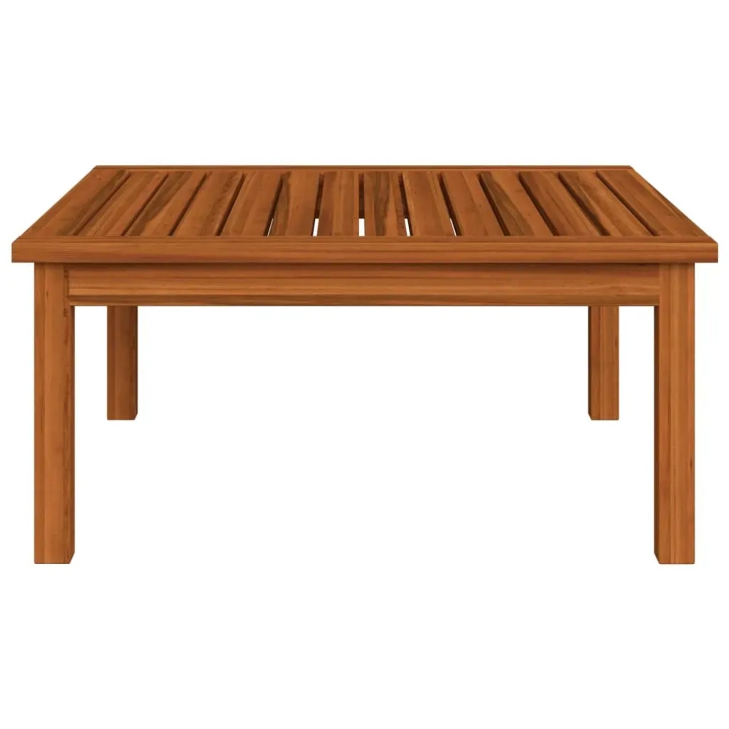 Quadratischer Akazienholz-Tisch, Teil des vidaXL Garten-Lounge-Sets.