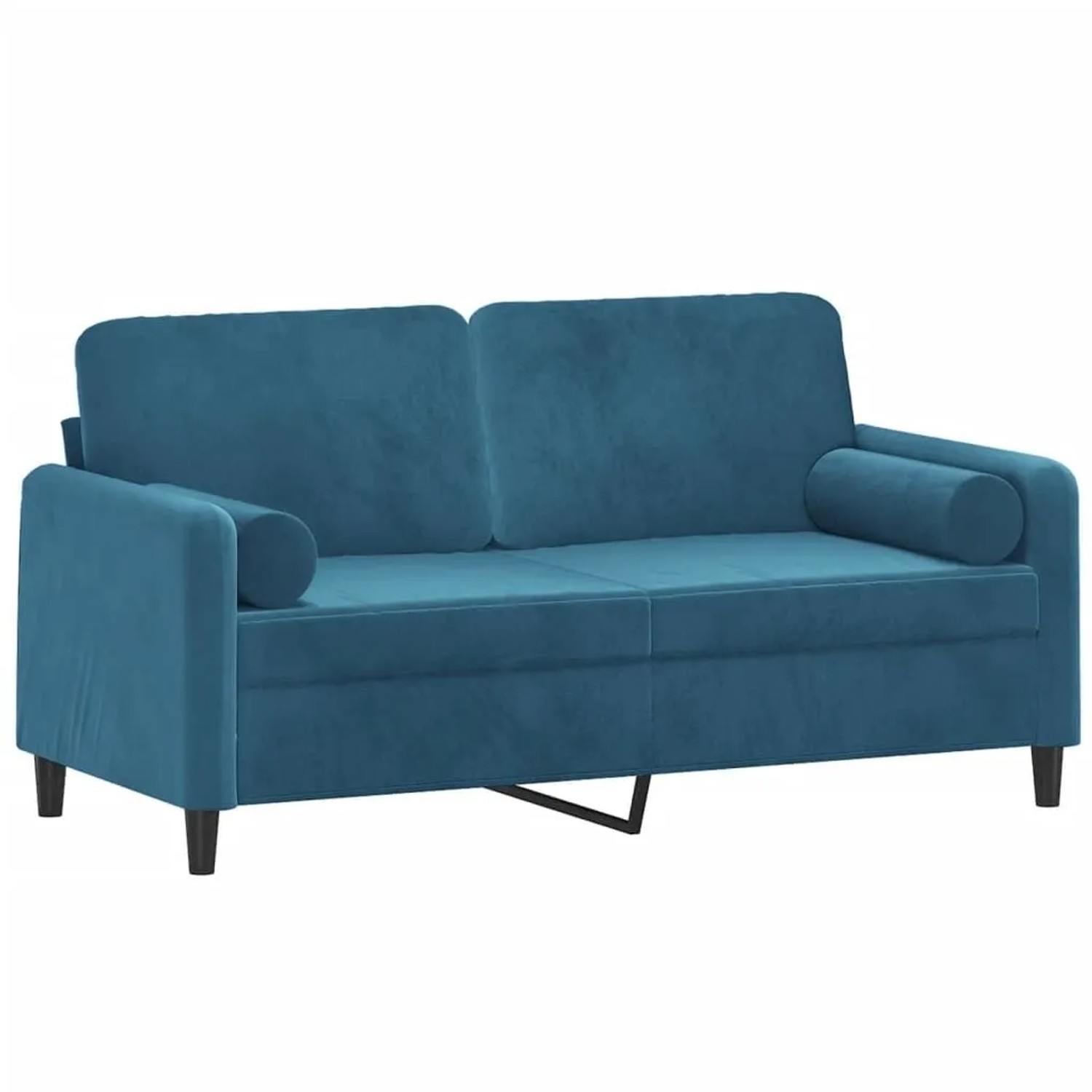 vidaXL 2-Sitzer-Sofa mit Zierkissen Blau 140 cm Samt 3200890 günstig online kaufen