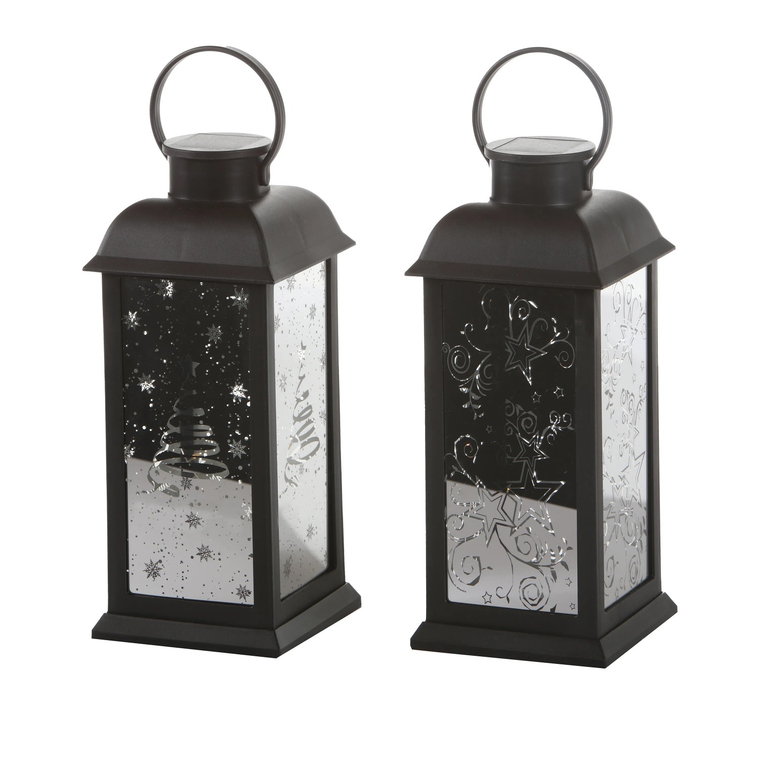 FlowerPower LED-Outdoor Laterne Pina Ø 12,5 cm x 30 cm Kunststoff Schwarz