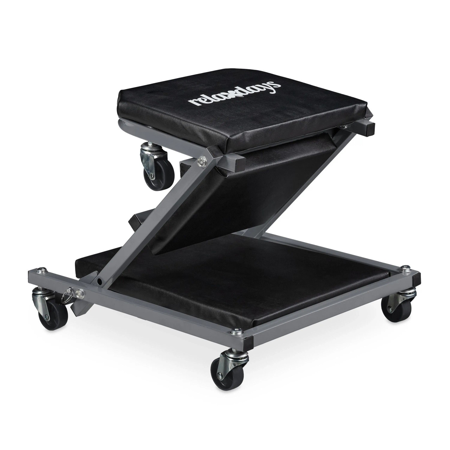 Relaxdays Montagerollbrett Stahl Schwarz Grau 2 in 1 Drehbar Belastbar 91 cm x 41 cm x 12 cm 5,4 kg