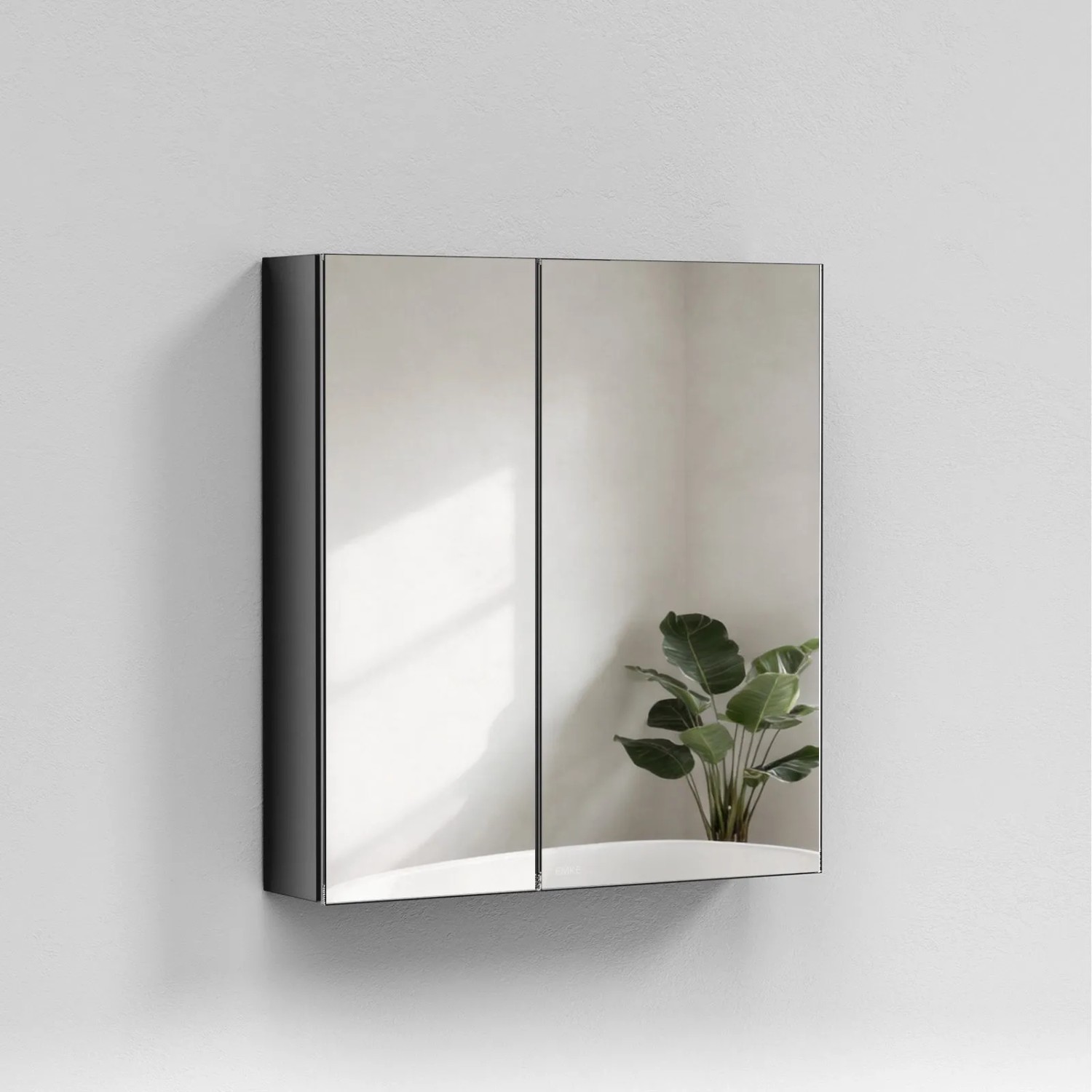 Emke Spiegelschränke Schwarz 60x65cm Badezimmerschränke 2-Türig für Badezim günstig online kaufen