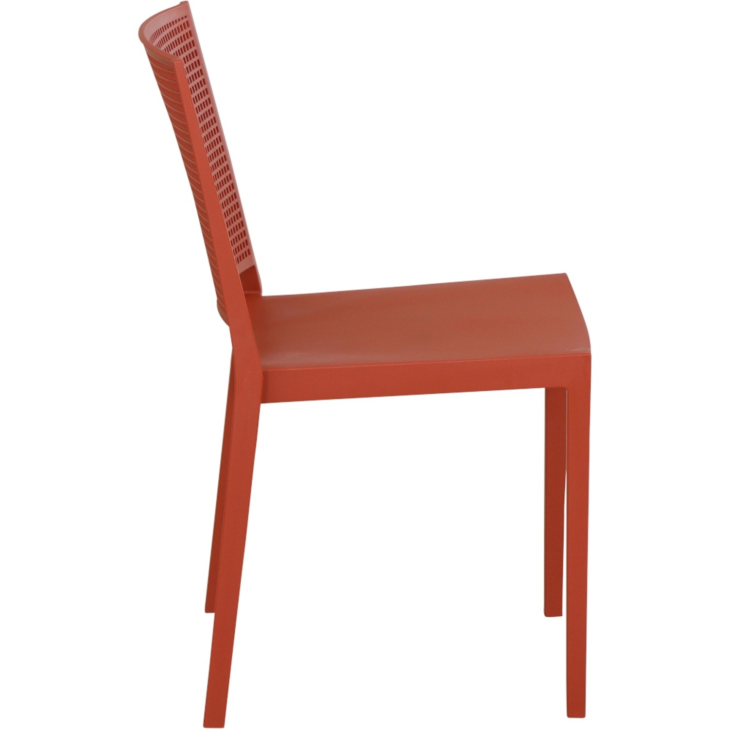 Siena Garden Stapelstuhl Square in Brickrot, Gartenstuhl aus recycelbarem Material.