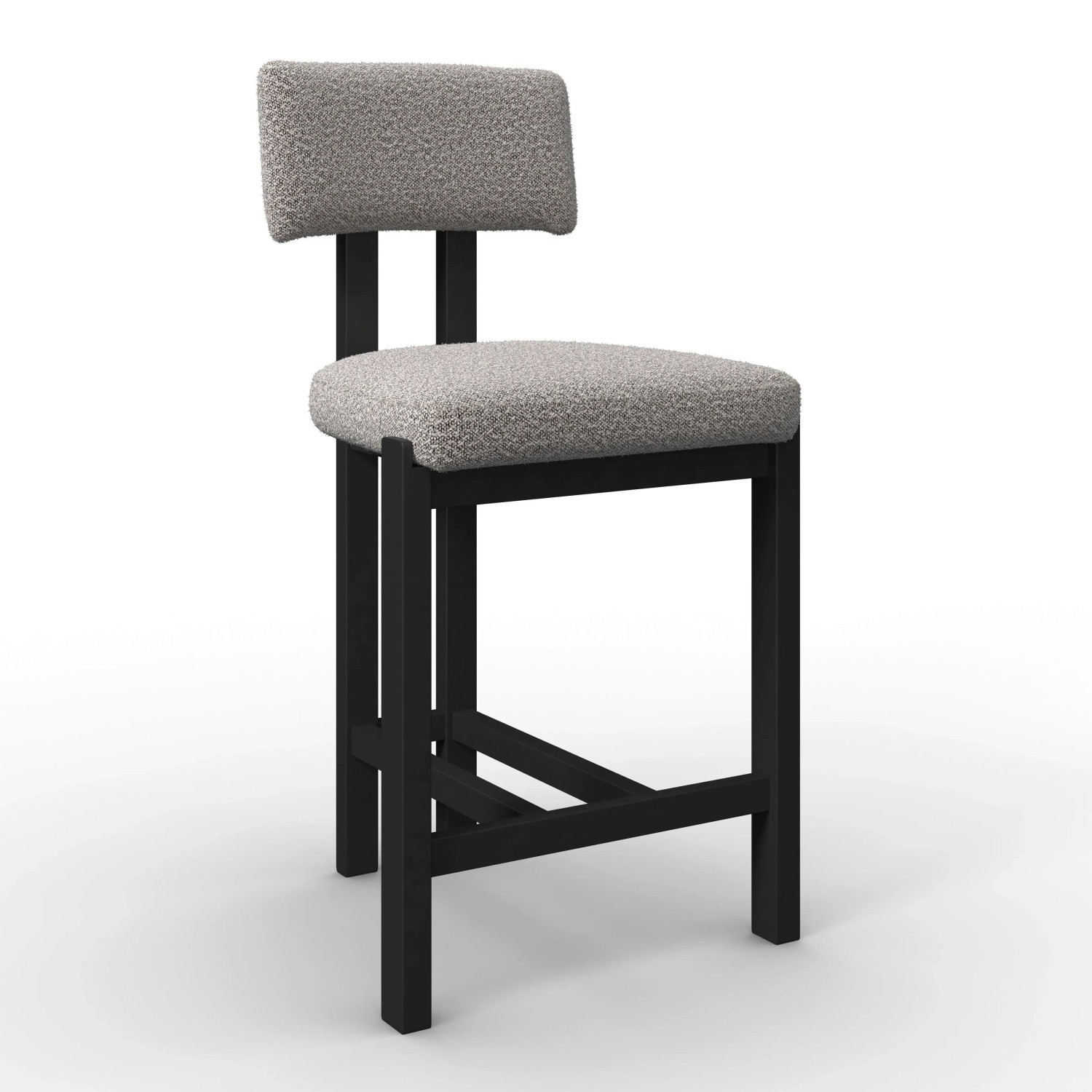 Bessagi Home Barhocker Jonna Hellgrau Bouclé Gepolstert