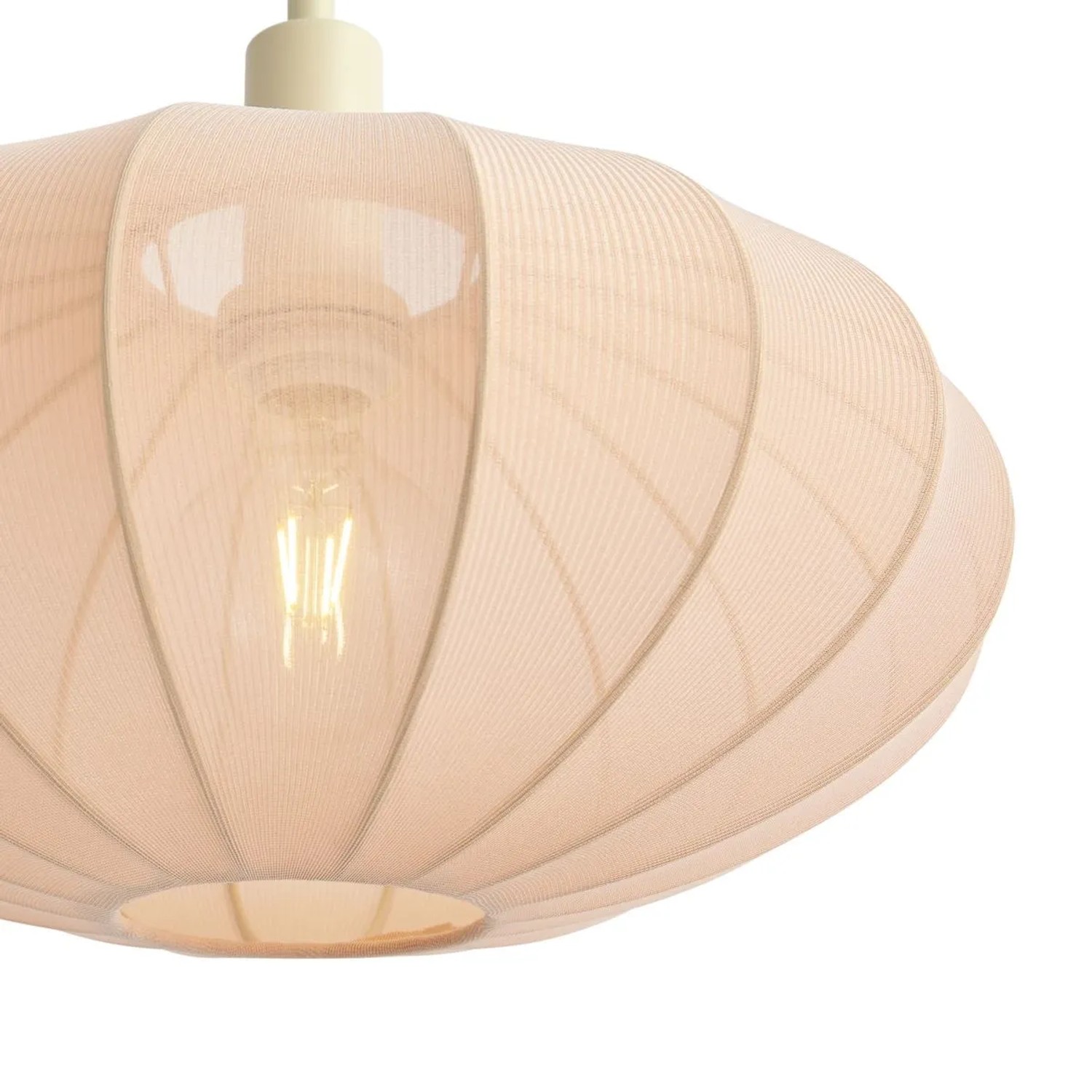 QAZQA Japandi Stehleuchte Beige mit STOffschirm Creme Bida