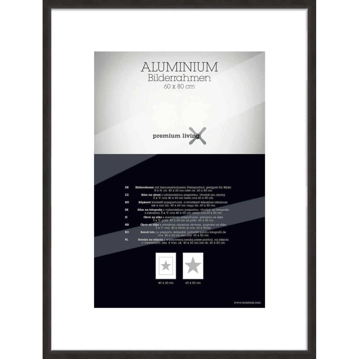 Premium Living Bilderrahmen aus Polystyrol Aluminium ca. 60x80cm